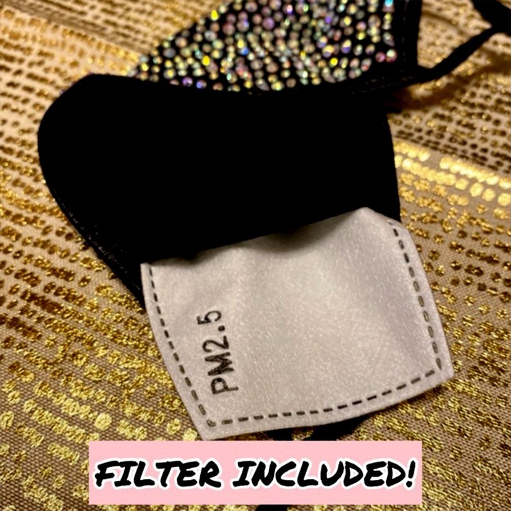 ✨#19 Amethyst✨Crystal Bling Face Mask - Picture 6 of 11
